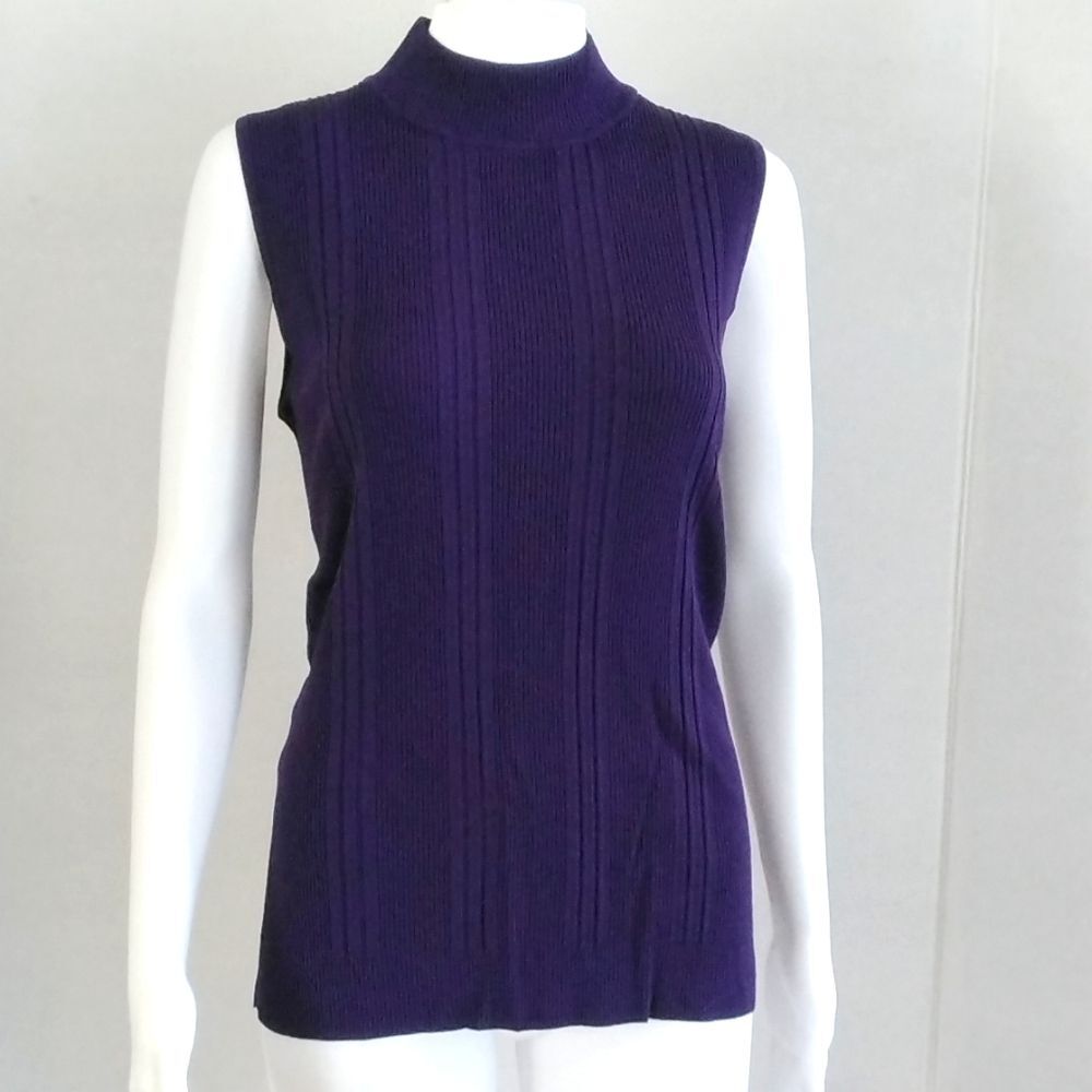 DRESS BARN Purple Sleeveless Turtleneck Sweater Plus Sz 18/20